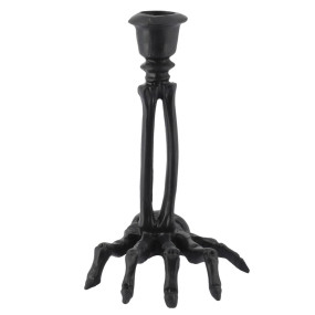 Castiçal Mão Esqueleto Preto